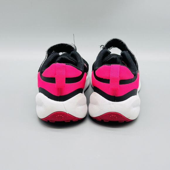 Nike Shoes Kids Girls 11 C Black Pink White Easy On Athletic Running Sneakers - Picture 7 of 12